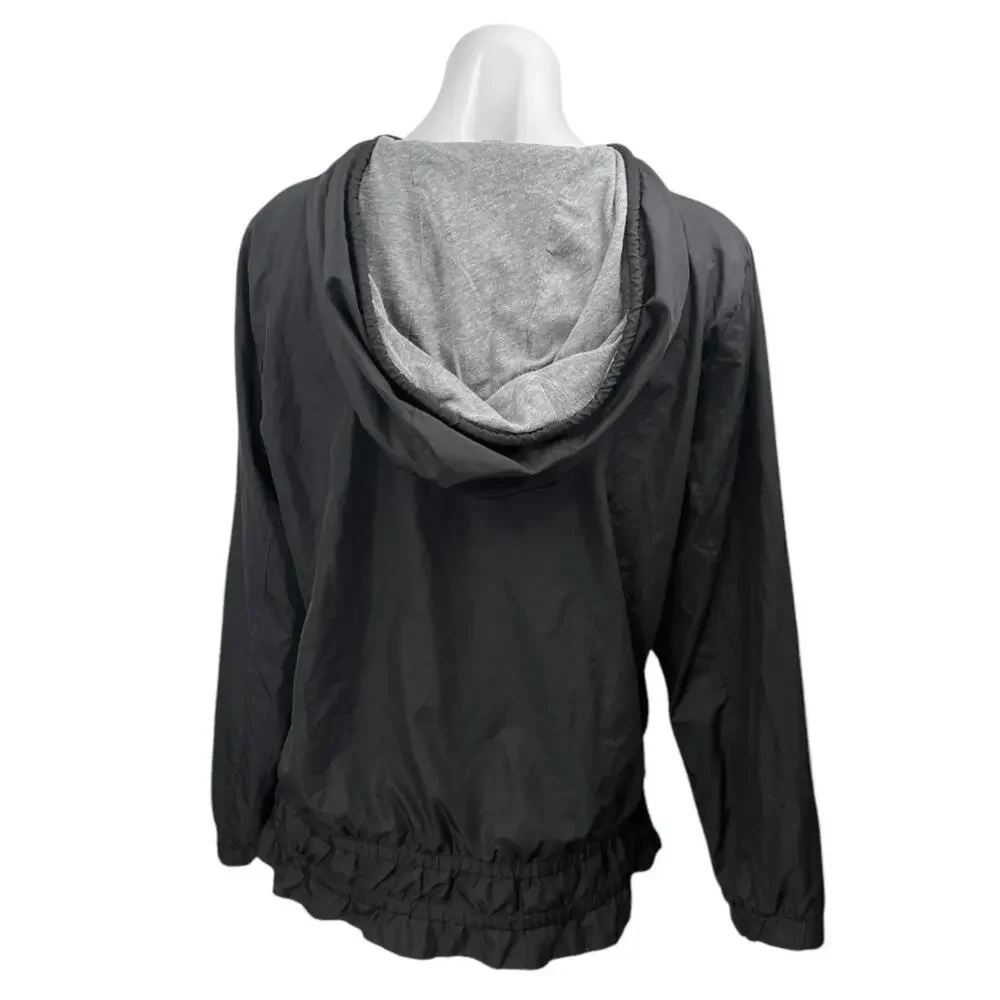 Abercrombie & Fitch Black Long Sleeve Hoodie Hooded Windbreaker Coat Jacket M